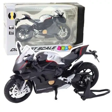 Motocykl metalowy ze światłem i dźwiękiem 1:12 - Leantoys