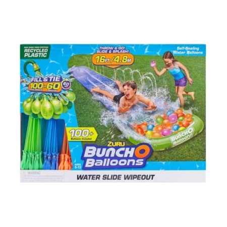 Ślizgawka 1-torowa, 3 zestawy balonów wodnych - ZURU Bunch O Balloons