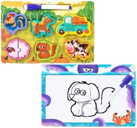 2 w 1 puzzle drewno i tablica - Merkpol