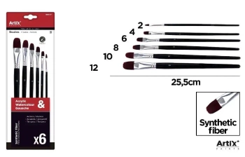 Zestaw profesjonalnych pędzli malarskich 6szt - Artix