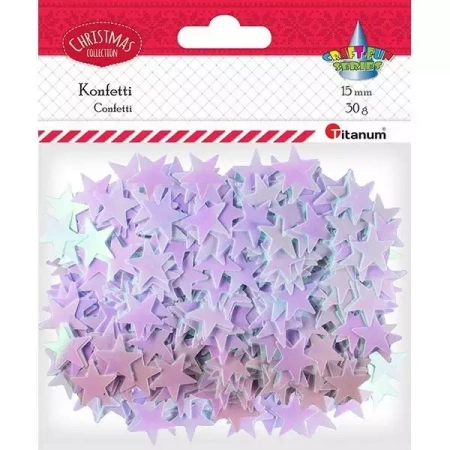 Konfetti Gwiazdki 19mm 30g bladoróżowe - Titanum