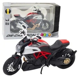 Motocykl metalowy ze światłem i dźwiękim 1:12 - Leantoys