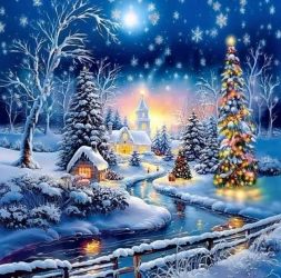 Diamentowa Mozaika Zima Krajobraz Bożonarodzeniowy NO-2003018 - Norimpex