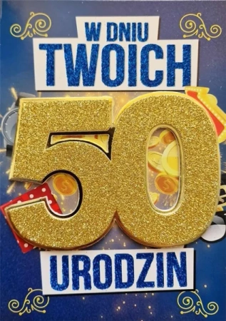 Karnet Urodziny 50 męskie - YEKU