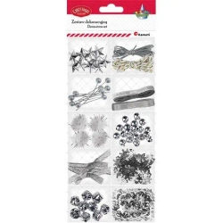 Zestaw dekoracji 12 rodzajów srebrny - Titanum