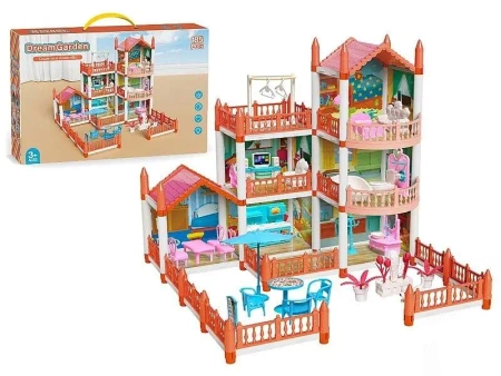 Domek dla lalek 2 piętra + akcesoria - ADAR