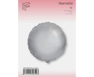 Balon foliowy Okrągły srebrny 45cm - Godan