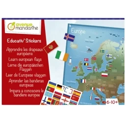 Zestaw edukacyjny Poznaj europejskie flagi - AVENUE MANDARINE