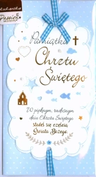 Karnet B6 na chrzest, niebieski