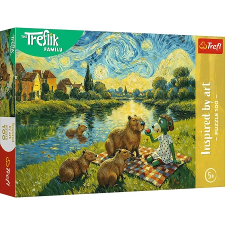 Puzzle 100 Karmiąc kapibary - Trefl