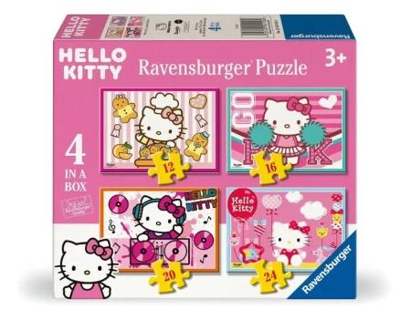 Puzzle dla dzieci 2D: Hello Kitty 4w1 - Ravensburger