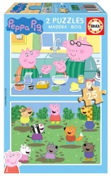 Puzzle drewniane 2x25 Świnka Peppa - Educa