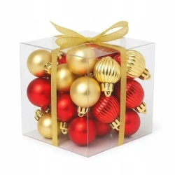 Bombki na choinkę nietłukące 50szt złote, czerwone - Rembowskiego 9