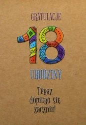 Kartka okolicznościowa eko Urodziny 18 TS49 - Trend