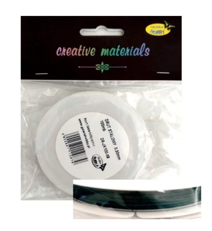 Drut stalowy 0.3mm duża szpula 100mb ciemnozielony - Galeria Hobby