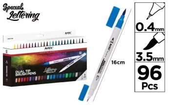 Marker dwustronny pędzelkowy 96 kolorów - Artix