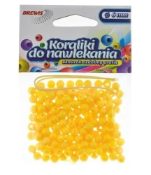 Koraliki do nawlekania żółte + sznurek 6mm 16g - Brewis