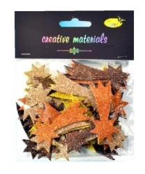 Komety z pianki brokatowej kolorowe 40szt - Galeria Hobby