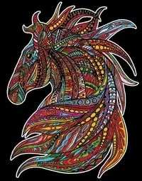 Kolorowanka Welwetowa Colorvelvet 47x35 cm Wicher Koń + 12 flamastrów Carioca - Stepp Sp.z.o.o