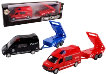 Samochód bus z przyczepą roboty drogowe metal mix - Pro Kids