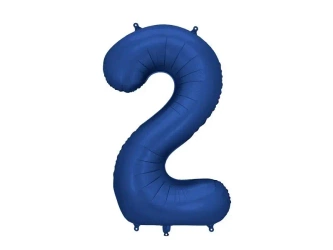 Balon foliowy cyfra 2 86cm granat - PartyDeco
