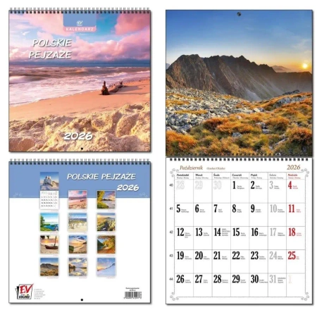 Kalendarz 2026 30x60 13 planszowy Polskie Pejzaże - EV-Corp