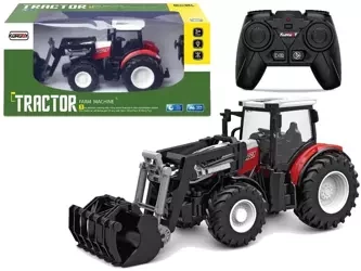 Traktor zdalnie sterowany 2,4 G czerwony - Leantoys