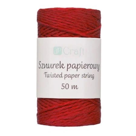 Sznurek papierowy skręcany 50m czerwony - Dalprint dpCraft