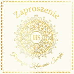 Zaproszenie KW - Komunia hostia biała 5szt - Henry