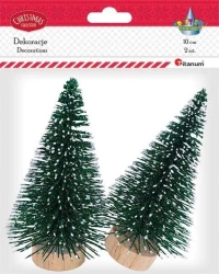 Drzewka plastikowe choinki zielone 2szt - Titanum