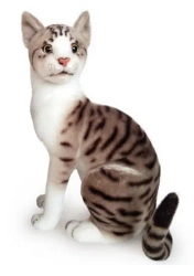 Kot siedzący biało szary 30cm - Dubi