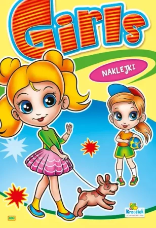 Kolorowanka z naklejkami. Girls. Dziewczynka z pieskiem
