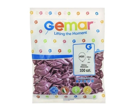Balony shiny różowe 12cm 100szt - Godan