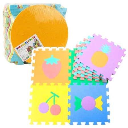 Puzzle miękkie mata edukacyjna Słodycze i owoce 16 - Leantoys