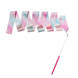 Wstążka gimnastyczna do tańca ćwiczeń róż fiolet - Leantoys