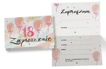 Zaproszenie ZZ-081 Urodziny 18 (5 szt.) - Kukartka