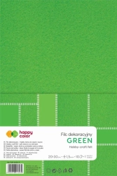 Filc dekoracyjny zielony 10szt HAPPY COLOR - GDD