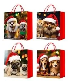 Torebka prezentowa L Boże Narodzenie brokat mix