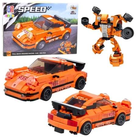 Klocki konstrukcyjne Auto z napędem Robot 2w1 354e - Leantoys