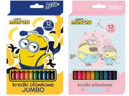 Kredki ołówkowe Jumbo 12 kolorów Minionki - Beniamin