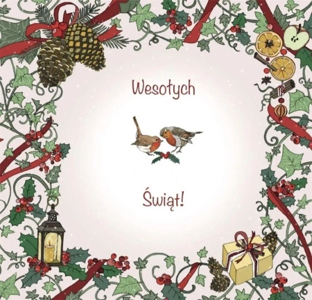 Karnet Swarovski kwadrat CL2312 Święta Ptaszki - Clear Creations