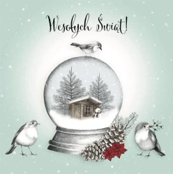 Karnet Swarovski kwadrat CL0803 Święta Domek - Clear Creations