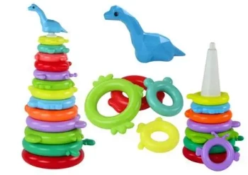 Piramidka dino 13 kółek - Leantoys