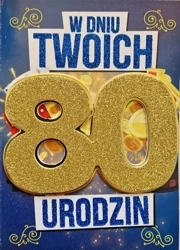 Karnet Urodziny 80 męskie - YEKU