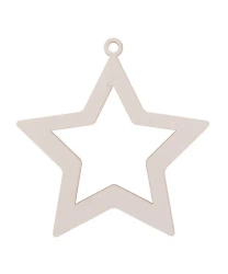 Bombka drewniana Gwiazdka 3szt biała - Cresco