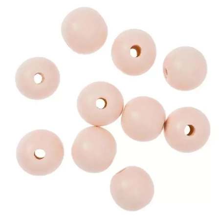 Koraliki drewniane pudrowo różowe 2,5cm 10szt - Dalprint