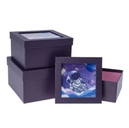 Pudełko prezentowe dziecięce 3szt kosmos ROZETTE