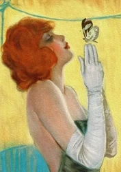 Karnet B6 z kopertą Kobieta i motyl - Madame Treacle