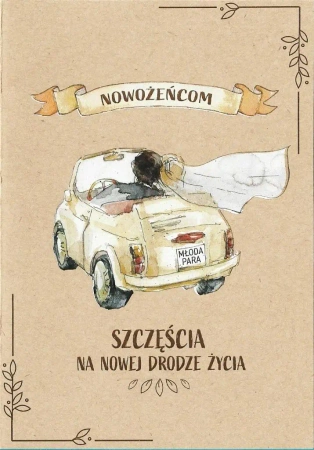 Kartka okolicznościowa Ślub kraft - Trend