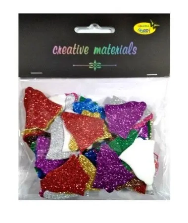 Dzwonki z pianki brokatowej kolorowe ok 60szt - Galeria Hobby